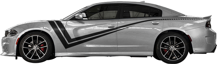 Image of Hood to Fender Deep Z Stripes on 2015 Dodge Charger