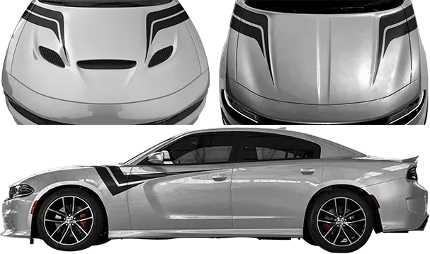 2015-2023 Charger Hood to Fender Z Stripes on vehicle image.