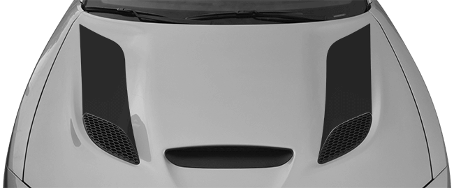 Image of SRT Hellcat Hood Vent / Nostril Flares on 2015 Dodge Charger