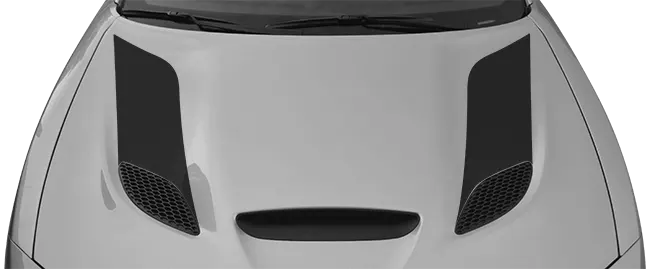 2015-2024 Charger SRT Hellcat Hood Vent / Nostril Flares on vehicle image.