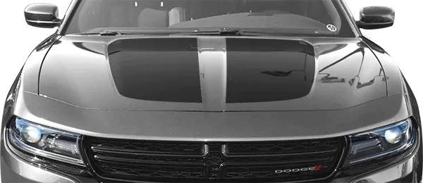 2015-2024 Charger Main Hood Decal on vehicle image.