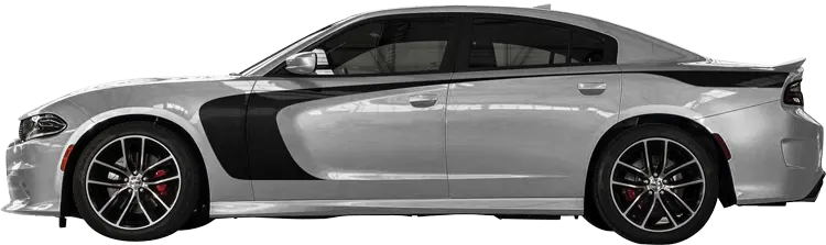 2015-2024 Charger Outer Scallop Swoosh with Tail on vehicle image.