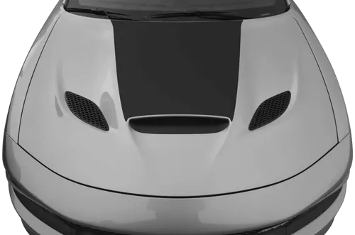 2015-2024 Charger SRT Hellcat / SRT 392 / R/T Scat Pack Power Bulge Hood Decal on vehicle image.
