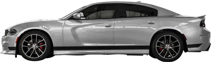 2015-2023 Charger Rocker Panel Stripes on vehicle image.
