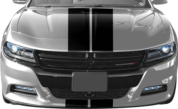 2015-2023 Charger Rally Racing Dual Stripes Kit on vehicle image.