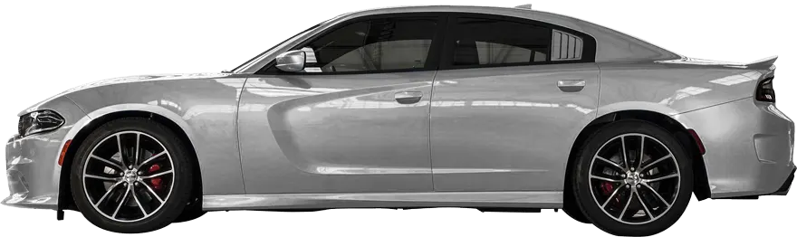 2015-2023 Charger Rear Side Window Simulated Louvers on vehicle image.