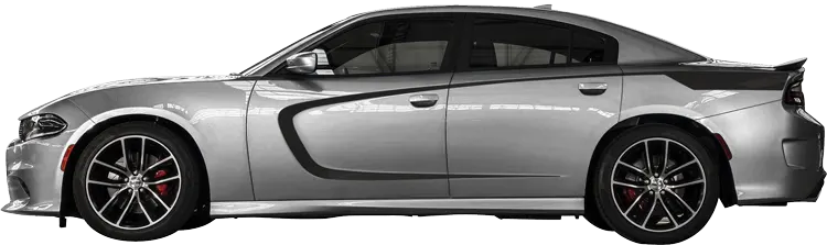 2015-2024 Charger Side Scallop Accent Rear Quarter Stripes on vehicle image.