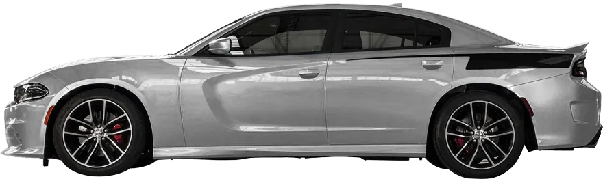 2015-2023 Charger Rear Quarter Straight Edge Razor Stripes on vehicle image.