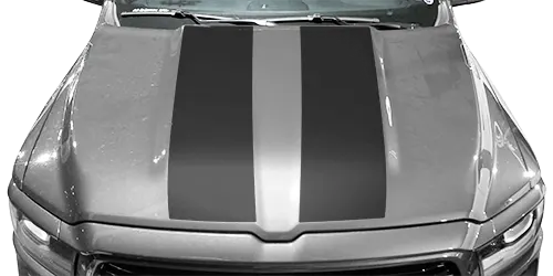 2019 to Present Dodge RAM 1500 Hood Cowl Stripes . Installed on Car
