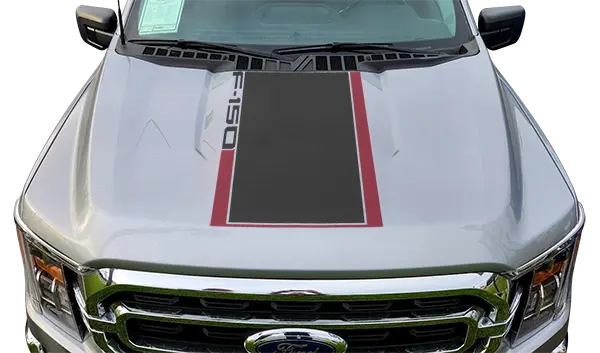 2021 to Present Ford F-150 Hood Center Decals . Installed on Car