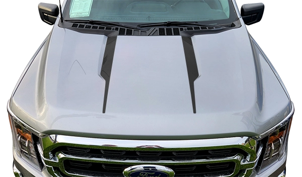2021 to Present Ford F-150 Hood Inner Cowl Hood Spear Graphics Stripes . Installed on Car