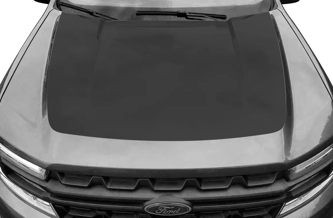 2022 to Present Ford Maverick Main Hood Decal Graphic Blackout . Installed on Car