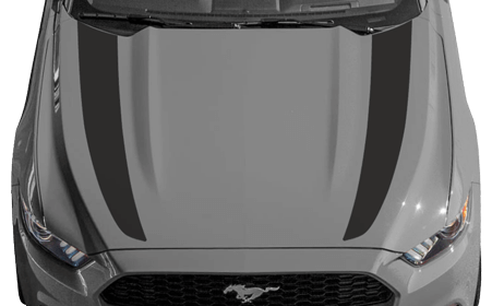 2015-2017 Mustang Hood Side Accent Stripes on vehicle image.