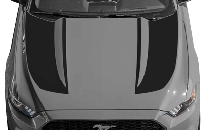 2015-2017 Mustang Inverted Spear Hood Stripes on vehicle image.