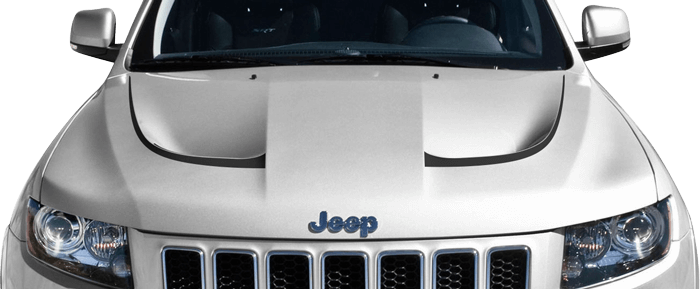 2011-2021 Grand Cherokee SRT Hood Vent Accent Stripes on vehicle image.